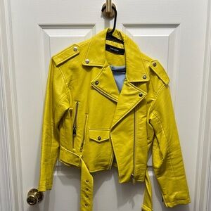 Zara Vibrant Yellow Leather Jacket